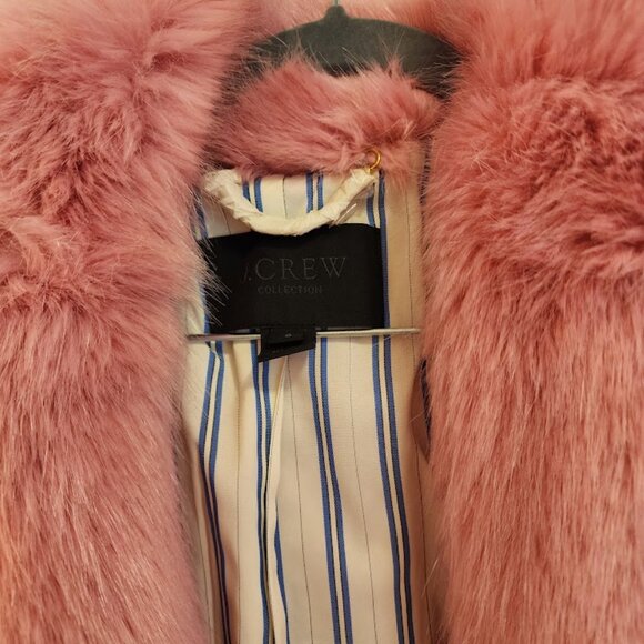 J. Crew Pink Faux-Fur Jacket - Picture 2 of 9